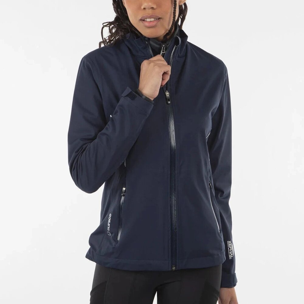 Sunice - Women's Onassis Waterproof Jacket, Midnight Embossed/Pure White